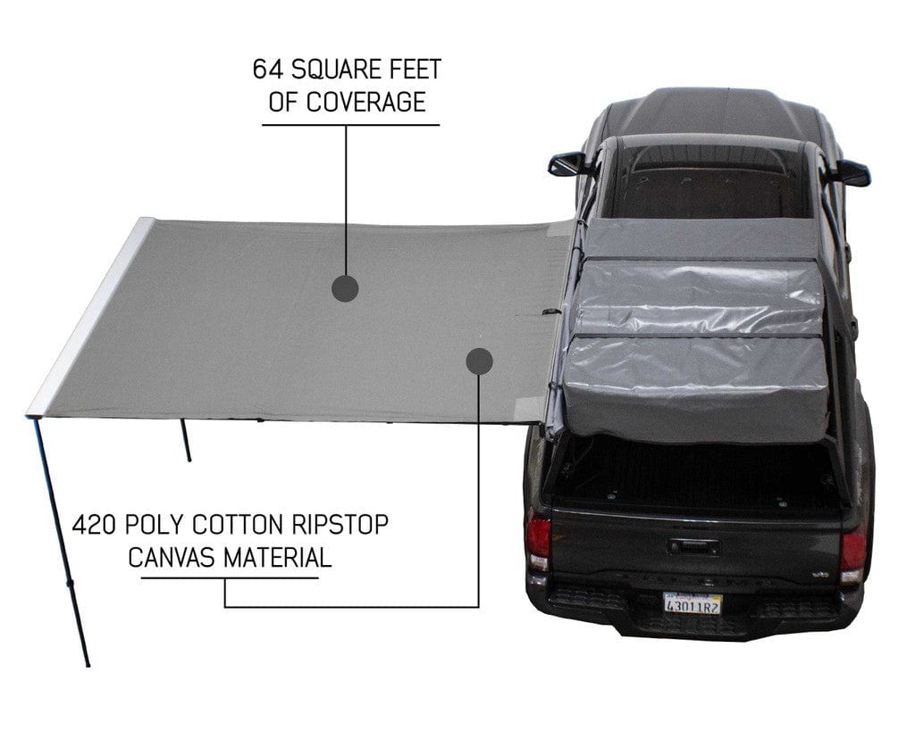 Nomadic Awning 2.0 - 6.5' With Black Cover Awning Overland Vehicle Systems   