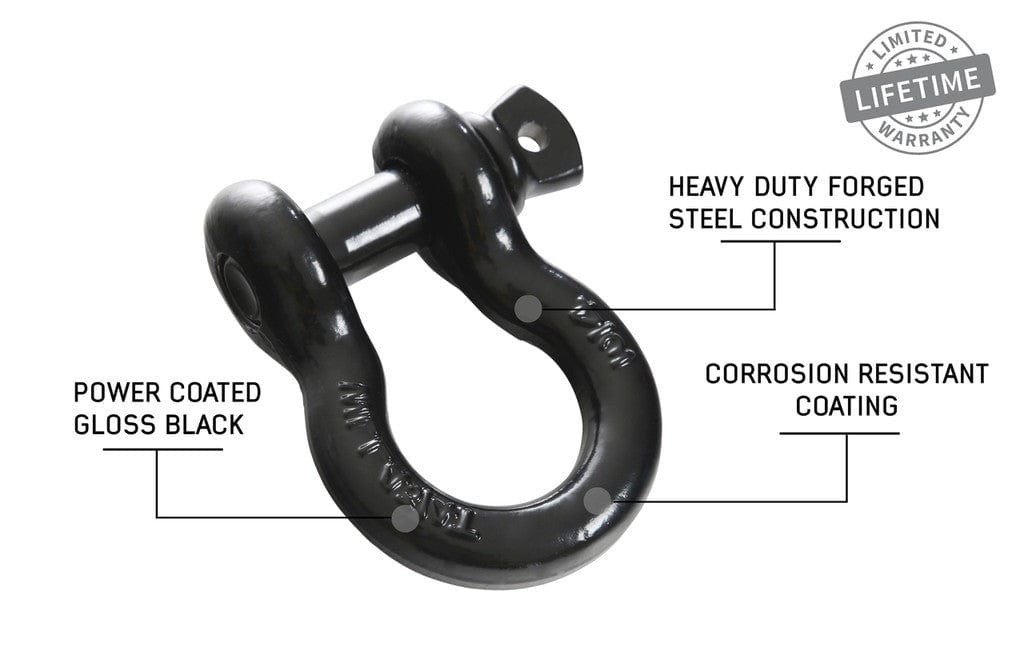 OVS Recovery Shackle 3/4" 4.75 Ton Recovery Shackle Overland Vehicle Systems Black  
