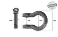 OVS Receiver Mount Recovery Shackle 3/4" 4.75 Ton With Dual Hole Black & Pin & Clip Recovery Shackle Overland Vehicle Systems   