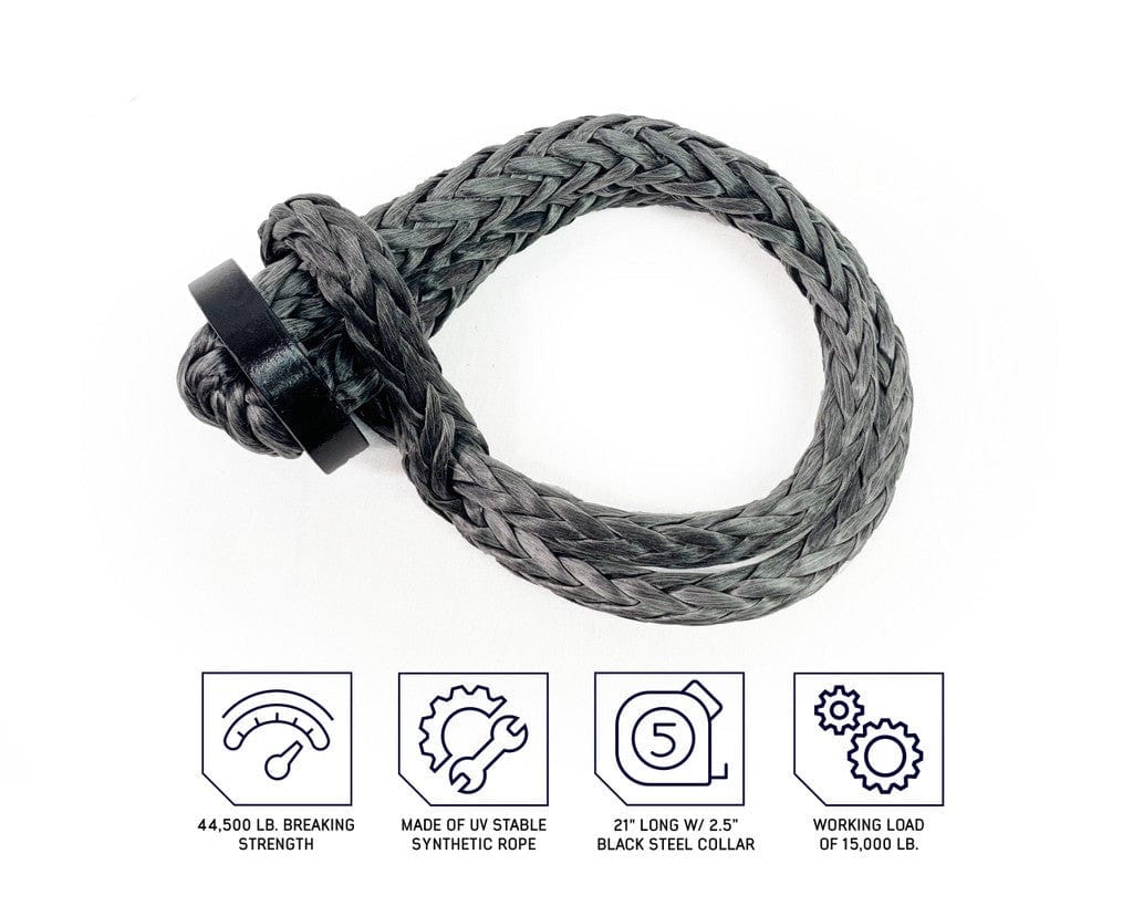 5/8" Soft Shackle with Collar and 6.25" Recovery Ring Combo Soft Shackle Overland Vehicle Systems   