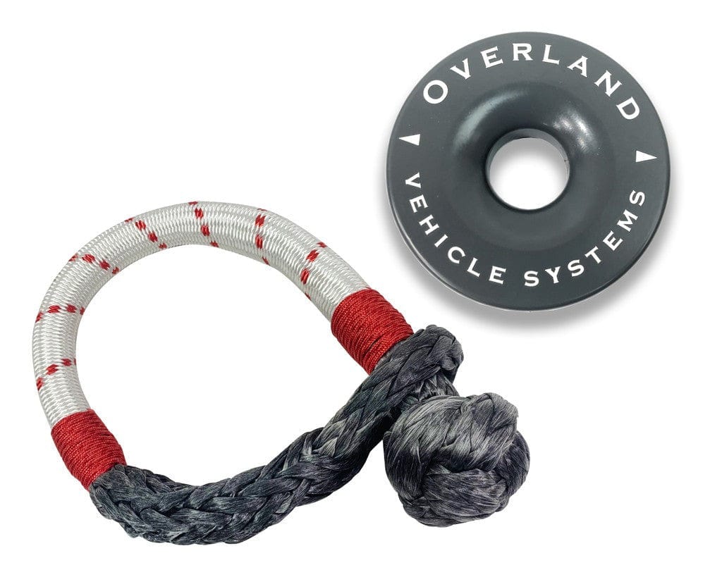 Soft Shackle and Recovery Ring Combo Pack Soft Shackle Overland Vehicle Systems Red  
