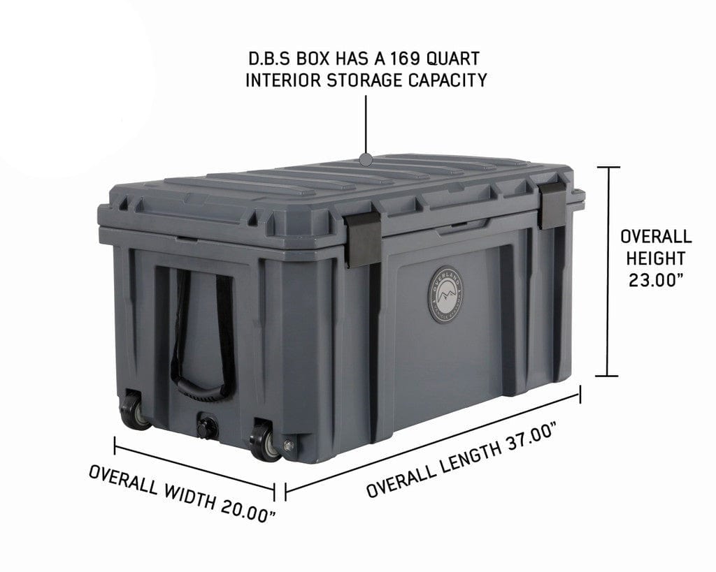 Dry Box with Wheels, Drain, and Bottle Opener Dry Box Overland Vehicle Systems D.B.S. - Dark Grey 169 QT Dry Box with Wheels  