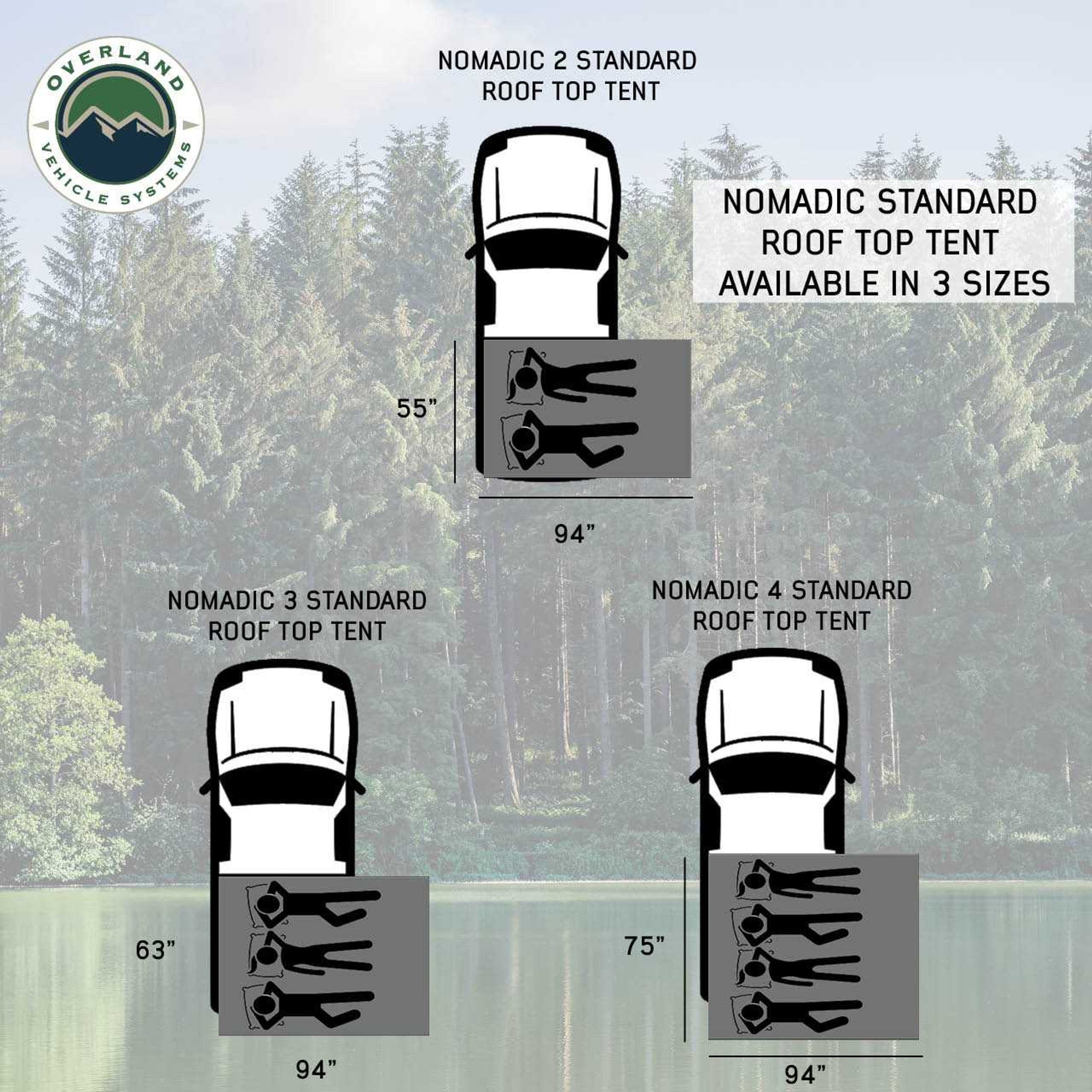 Nomadic 2 Standard Rooftop Tent Rooftop Tent Overland Vehicle Systems   