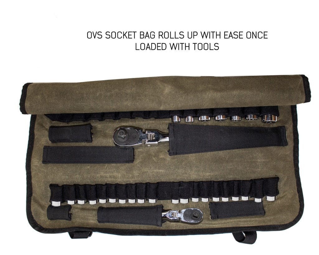 OVS Rolled Bag Socket With Handle And Straps - #16 Waxed Canvas Storage Bag Overland Vehicle Systems   