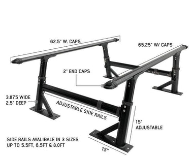 Freedom Rack Side Support Bars Short Bed Application Crossbars & Side Support Bars Overland Vehicle Systems   
