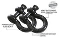 OVS Receiver Mount Recovery Shackle 3/4" 4.75 Ton With Dual Hole Black & Pin & Clip Recovery Shackle Overland Vehicle Systems Black  