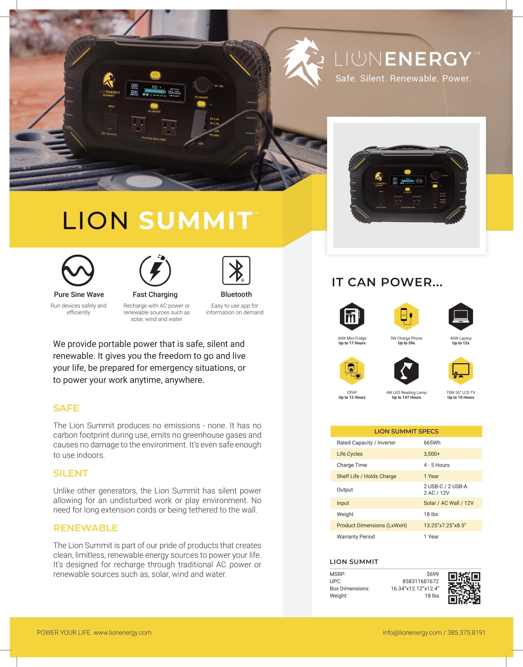 Summit Portable Generator Portable Power Lion Energy   
