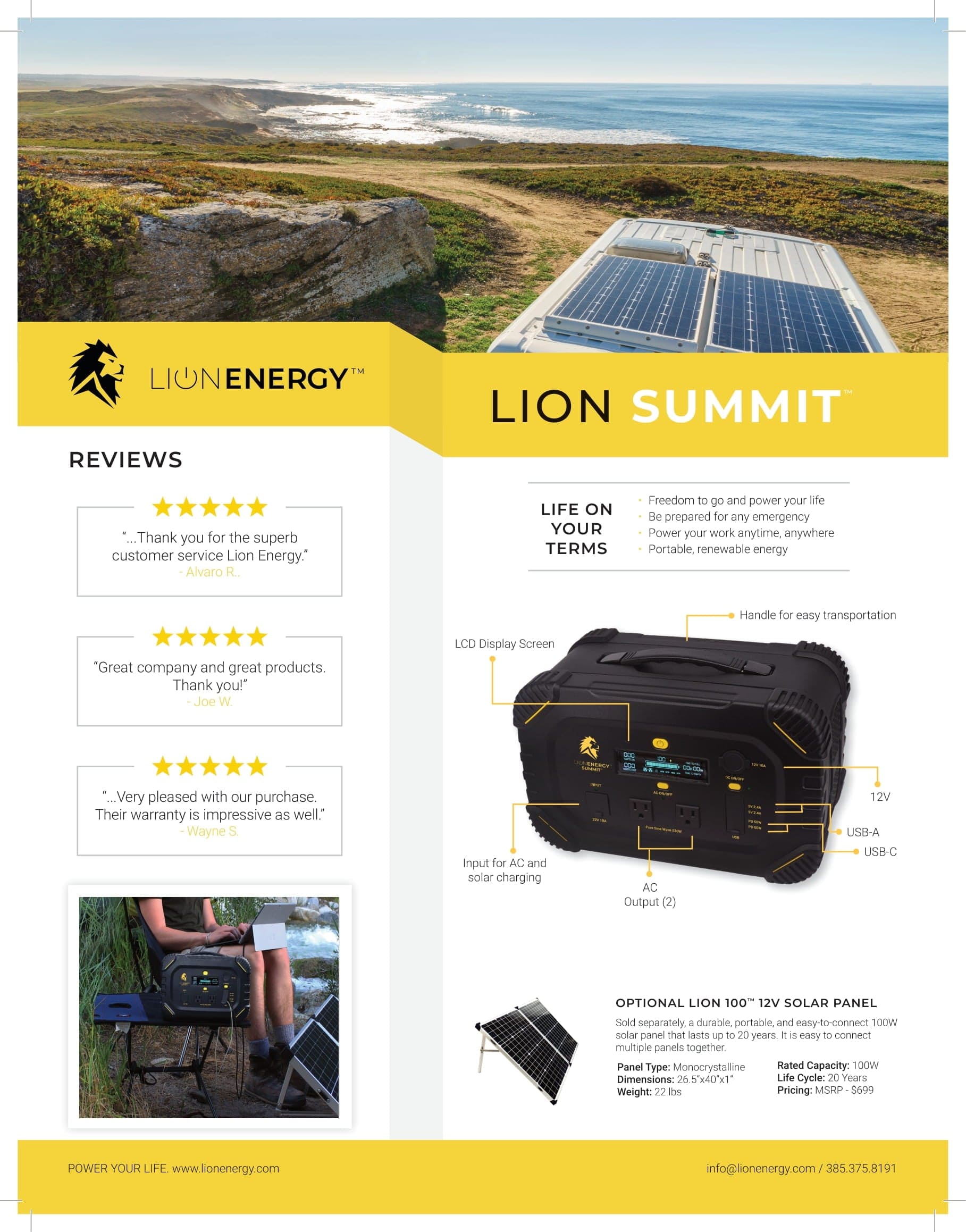 Summit Portable Generator Portable Power Lion Energy   